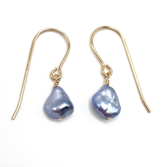 Periwinkle Tahitian Keshi Earrings