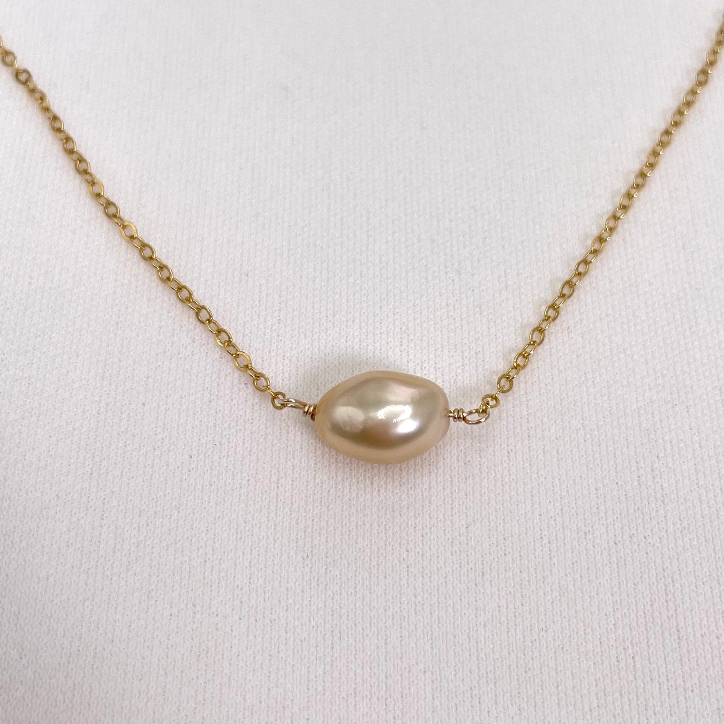 Golden South Sea Keshi Pearl Necklace