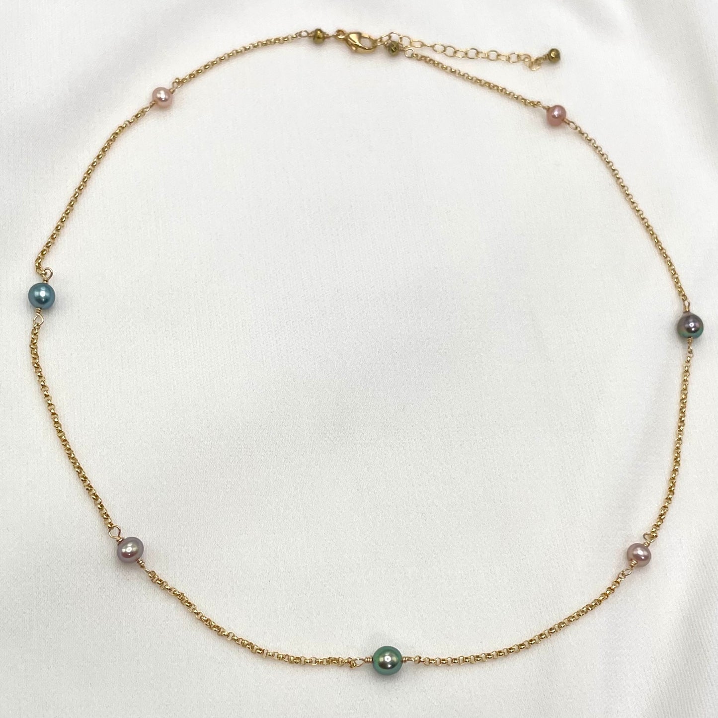 Multi Color Keshi Pearl Necklace