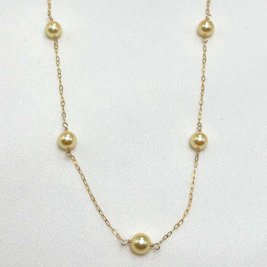 Golden Akoya Pearl Necklace