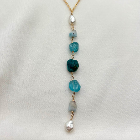 Chrysocolla Wave Necklace