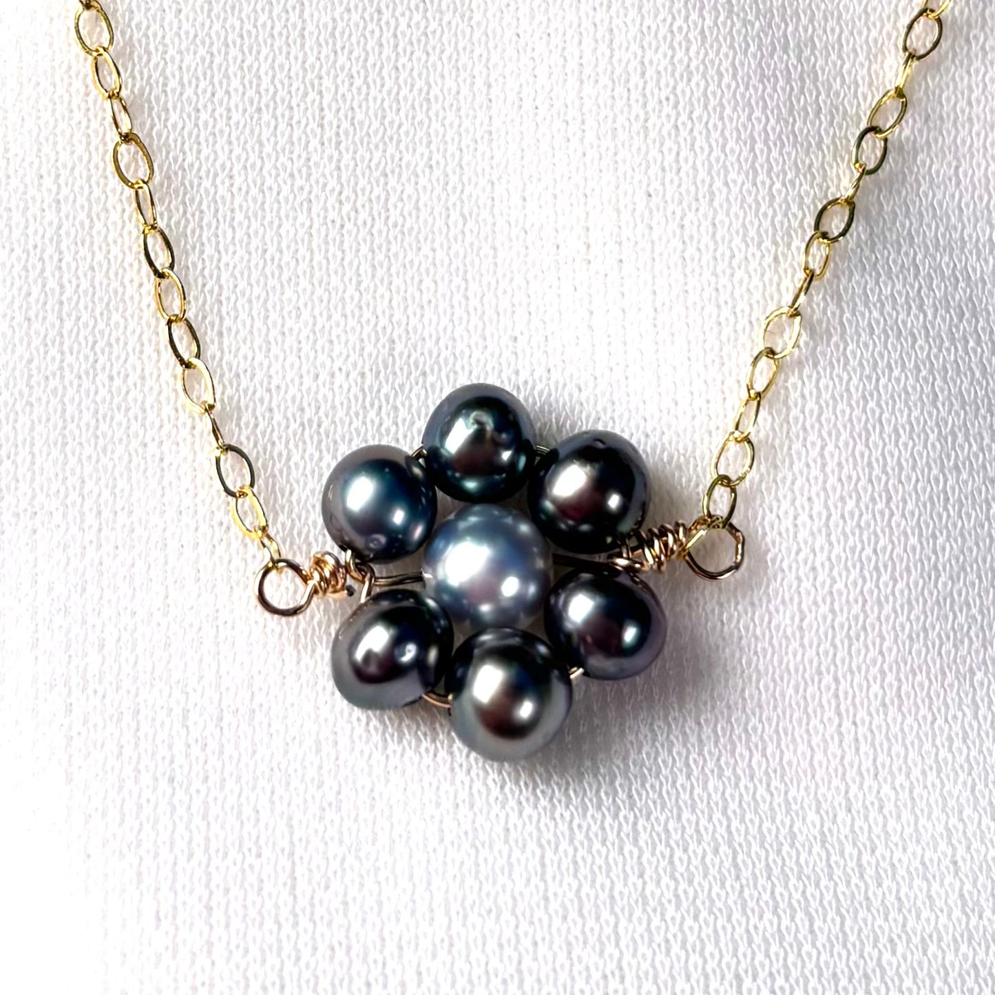 Tahitian Keshi Pearl Daisy Necklace