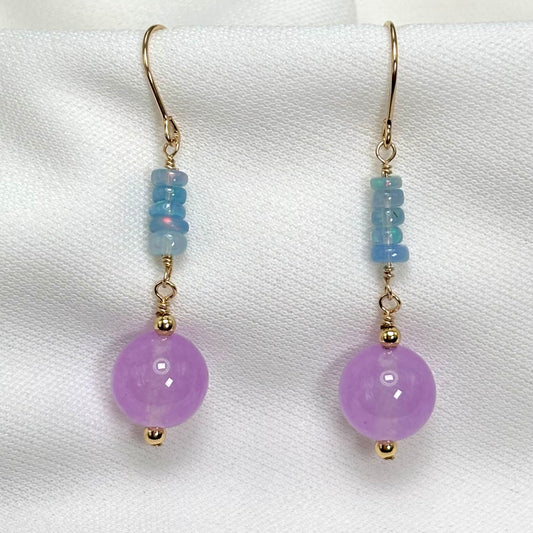 Pink Sky Opal Earrings