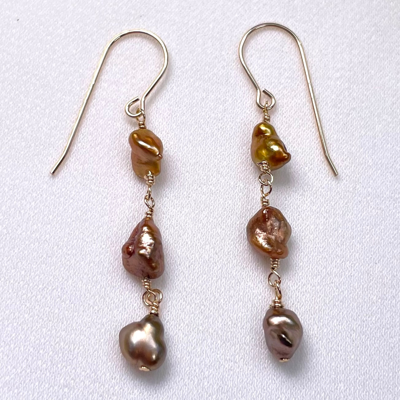 Chocolate Keshi Ombré Earrings