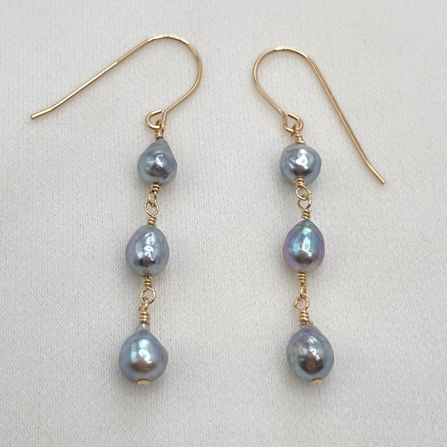 Blue Akoya Pearl Earrings