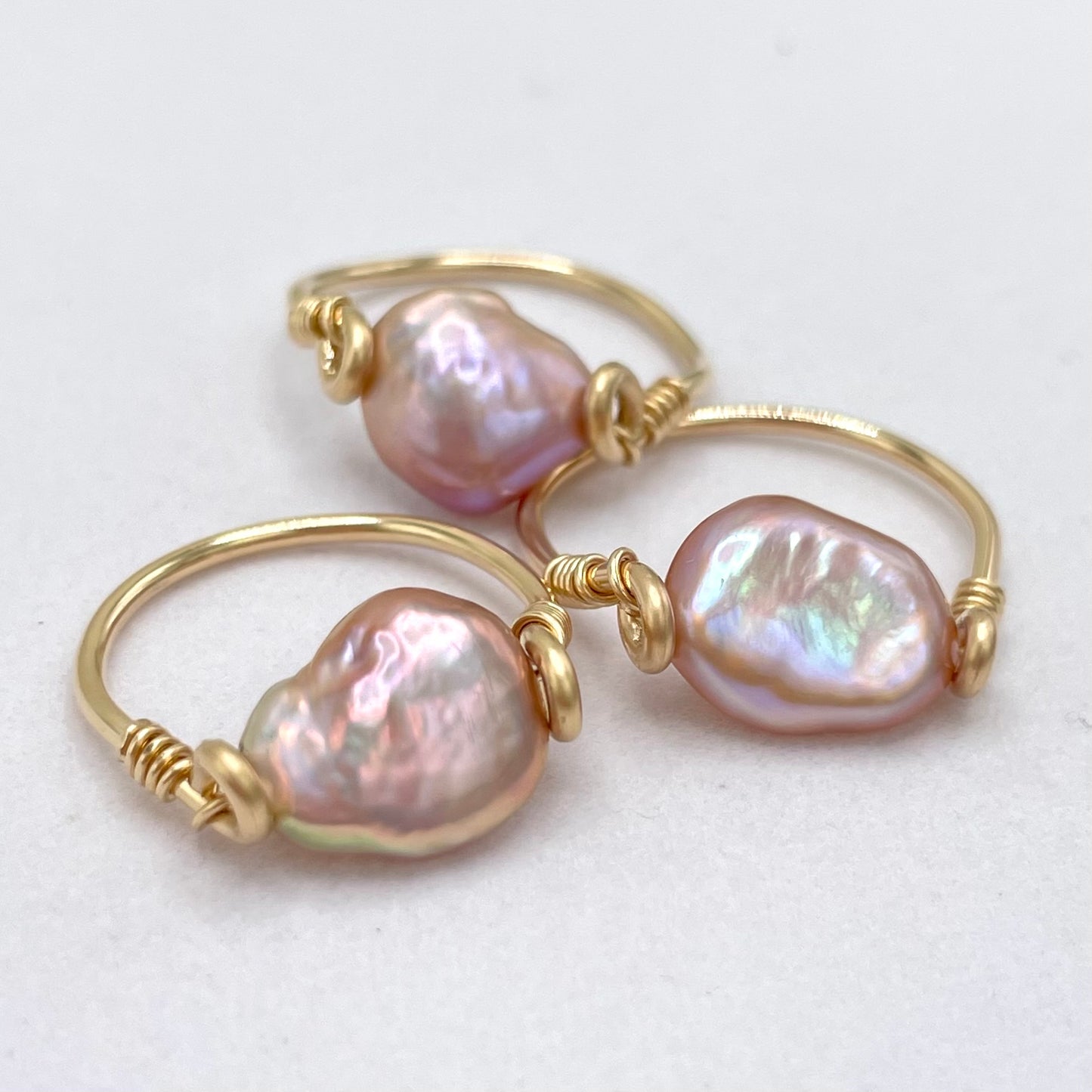 Pink Keshi Pearl Ring