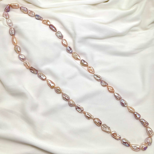 Multi Color Pink Keshi Pearl Opera Strand Necklace