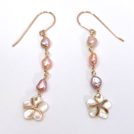 Pink Keshi Pua Earrings