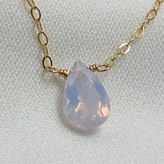 Lavender Quartz Teardrop Necklace