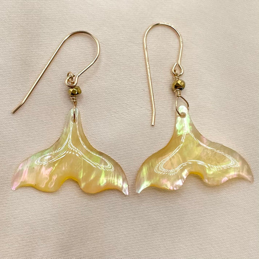 Yellow Whale Tail Earrings