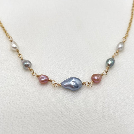 Periwinkle Keshi Pearl Dream Necklace