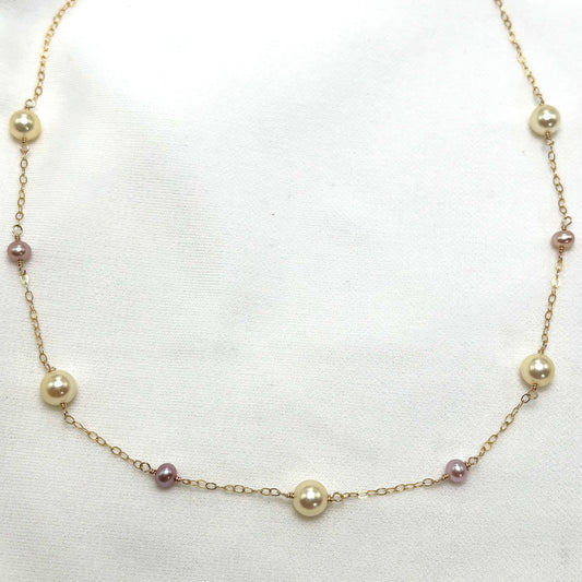 Champagne Akoya Pearl Sunset Necklace
