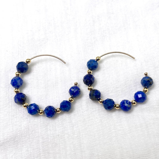 Lapis Lazuli Hoop Earrings