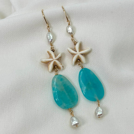 Amazonite Ocean Earrings