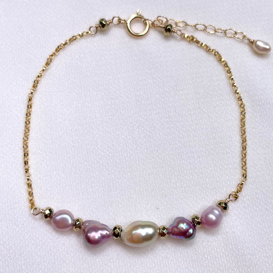 Sunset Keshi Pearl Bracelet