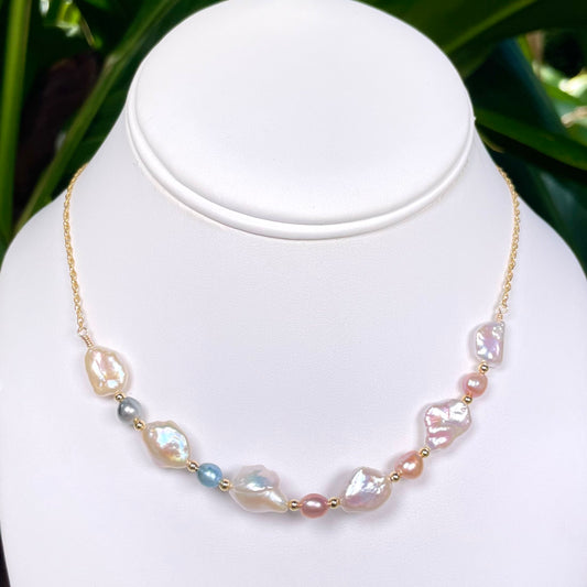 Keshi Pearl Cloud Necklace