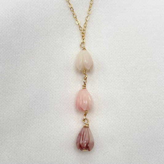 Strawberry Latte Ombré Pikake Necklace