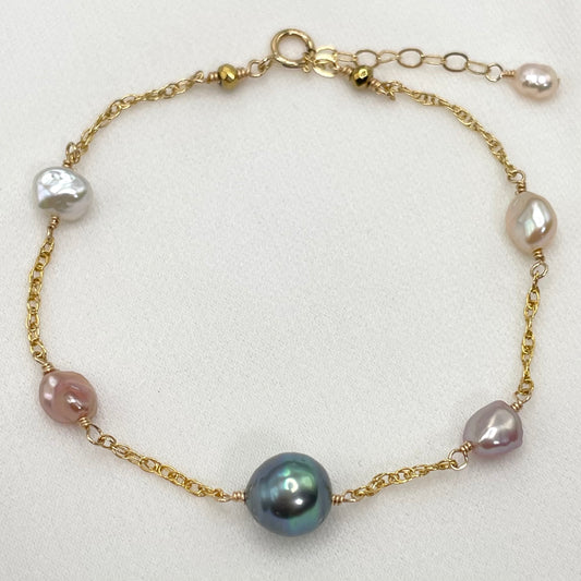 Peacock Tahitian Pearl Dream Bracelet