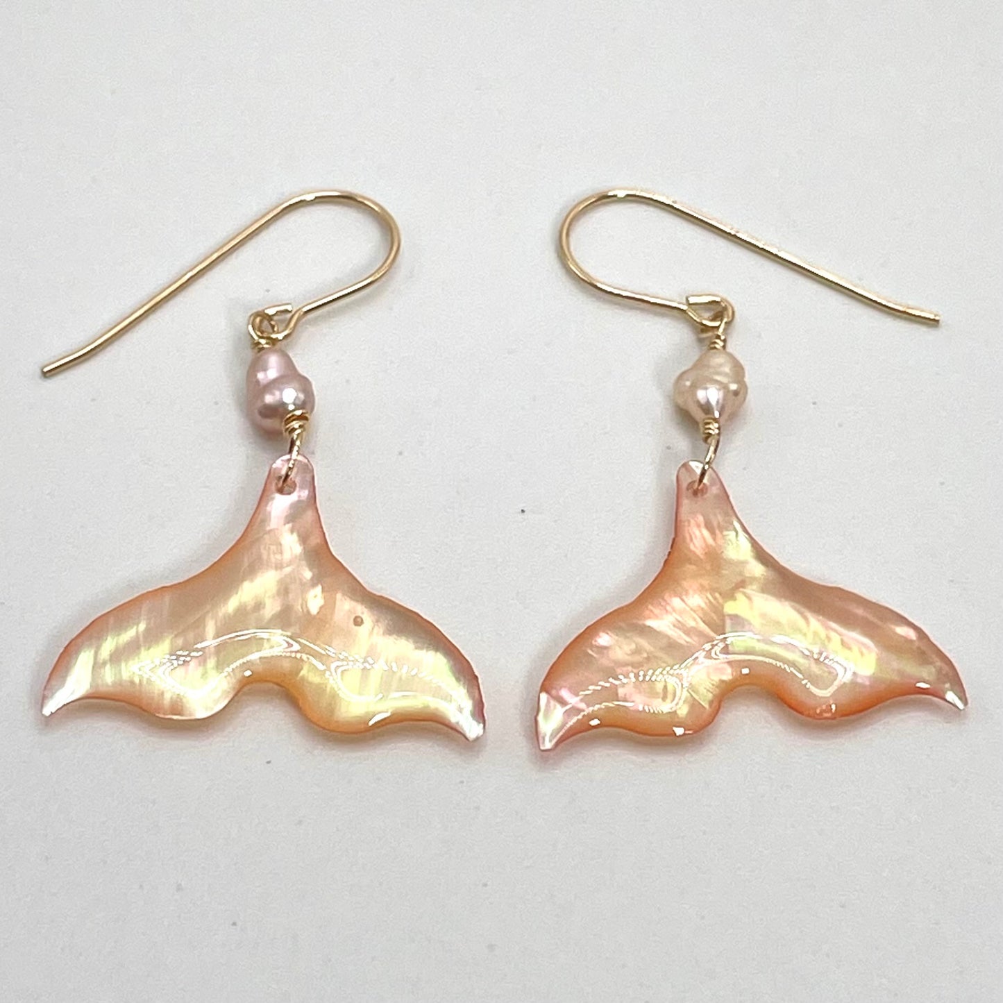 Pink Whale Tail Earrings