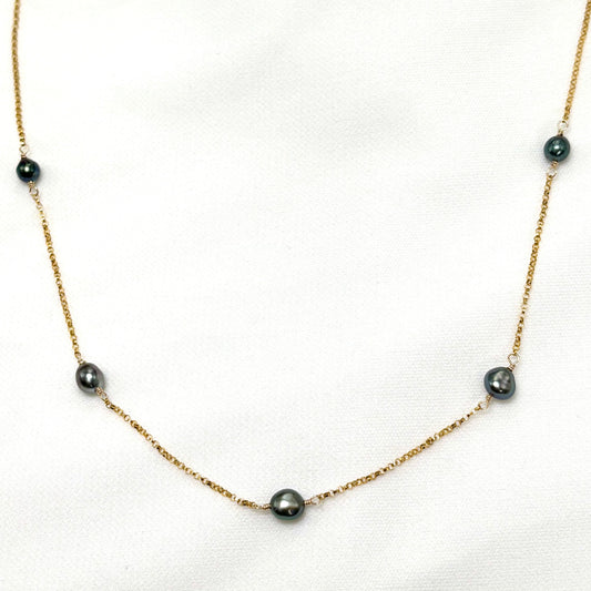 Tahitian Keshi Love Necklace