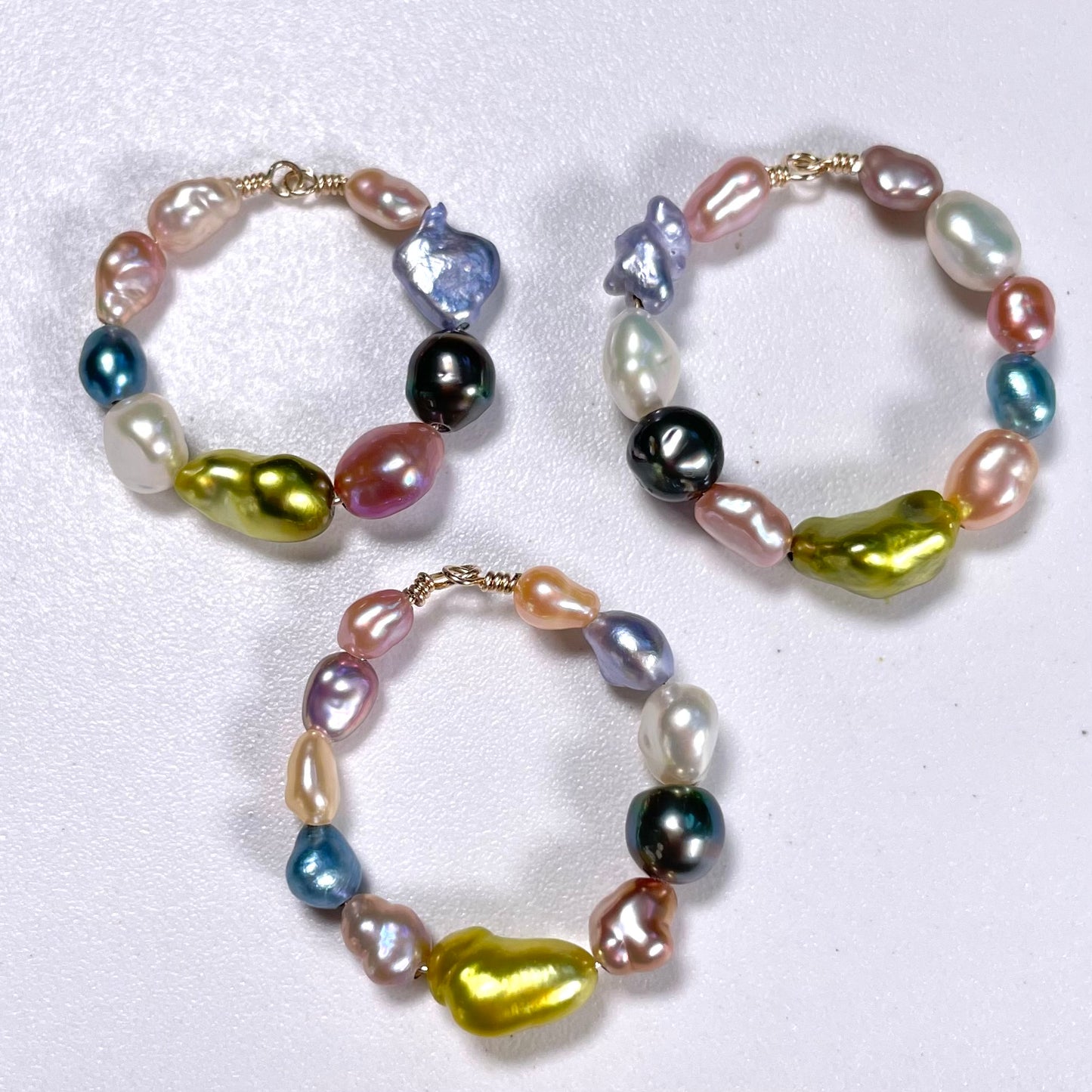 Rainbow Keshi Pearl Ring