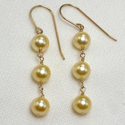 Golden Akoya Pearl Earrings