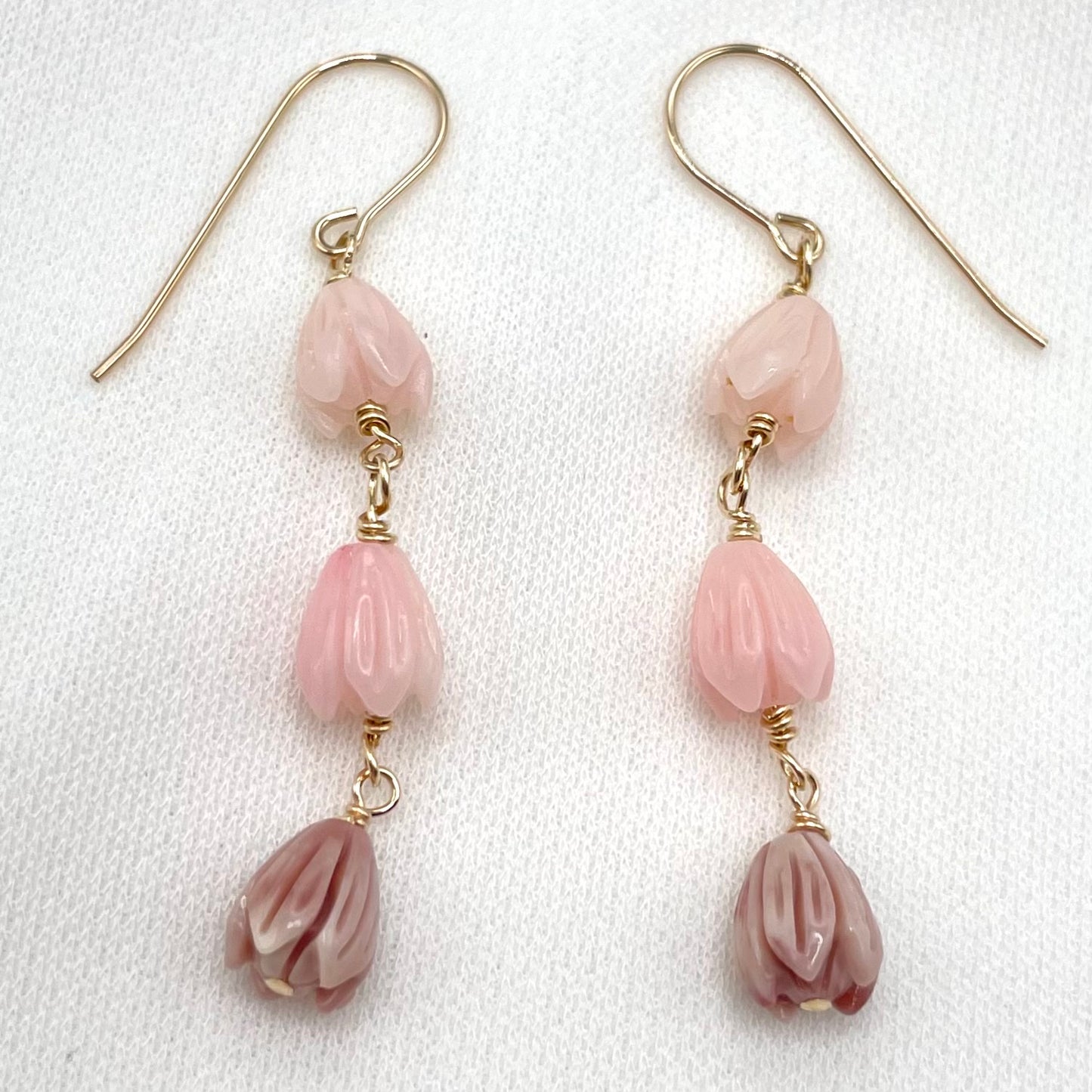 Strawberry Latte Ombré Pikake Earrings