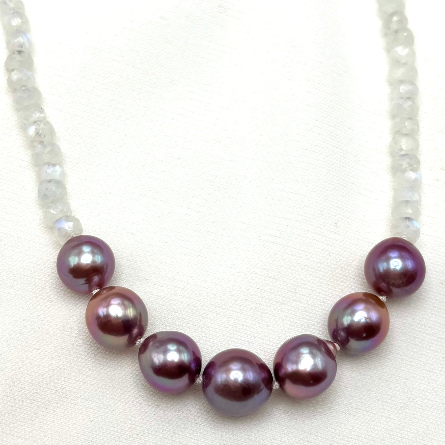 Moonstone Edison Pearl Jewel Strand Necklace