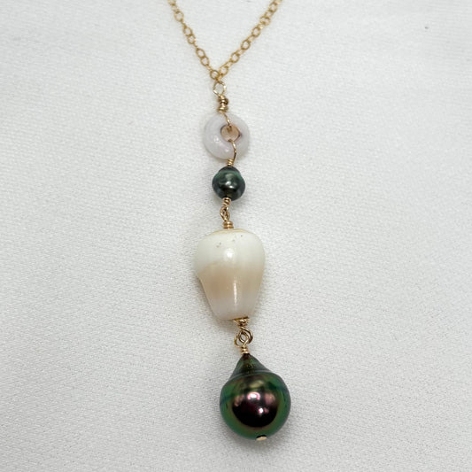 Tahitian Pearl Cone Shell Necklace