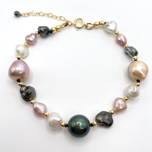 Sunset Keshi Pearl Bracelet