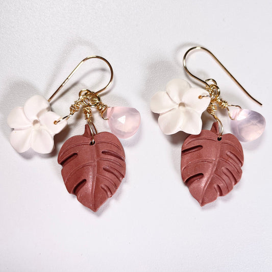 Paradise Rose Quartz Clay Earrings