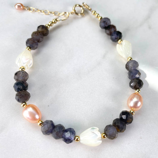 Iolite Pikake Treasure Bracelet