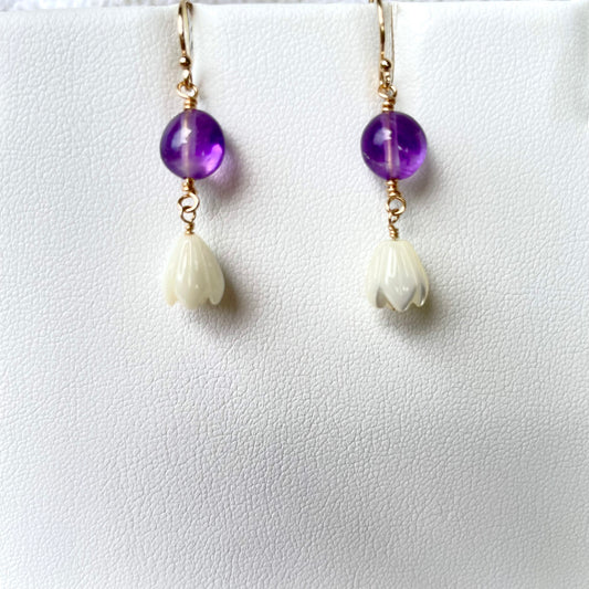 Amethyst Pikake Earrings
