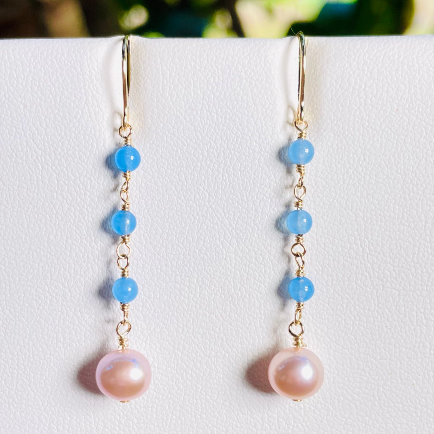 Pink Pearl Drop Earrings