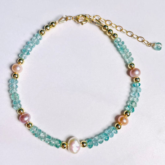 Apatite Keshi Treasure Bracelet