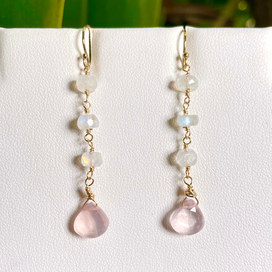 Milky Way Rose Quartz Earrings